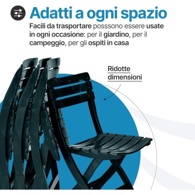 Sedia da giardino in plastica pieghevole Pinta