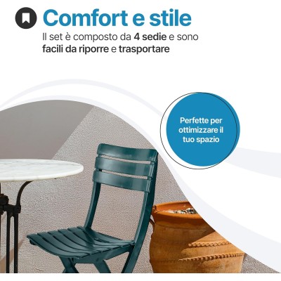 Sedia da giardino in plastica pieghevole Pinta