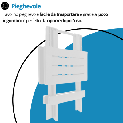 Tavolo pieghevole in plastica basso Adige