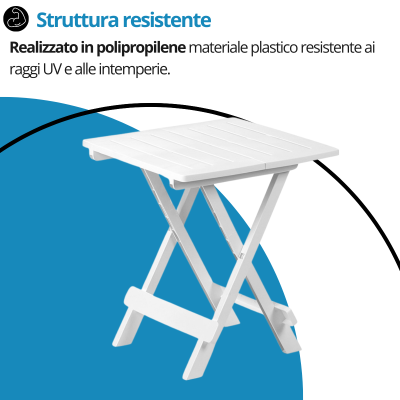 Tavolo pieghevole in plastica basso Adige