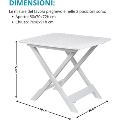 Tavolo pieghevole in plastica Tevere