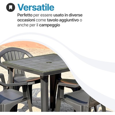 Tavolo da giardino in plastica quadrato Weekend