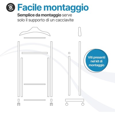 Indossatore porta abiti Ambrogio per camera da letto