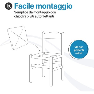 Sedile di ricambio per sedia modello Pisa, in paglia 37×37 cm