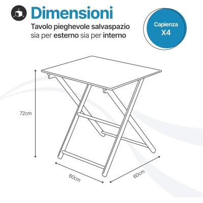 Tavolo pieghevole in legno salvaspazio Holly
