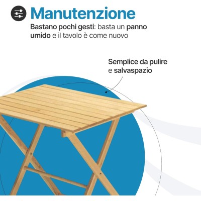 Tavolo pieghevole in legno salvaspazio Holly