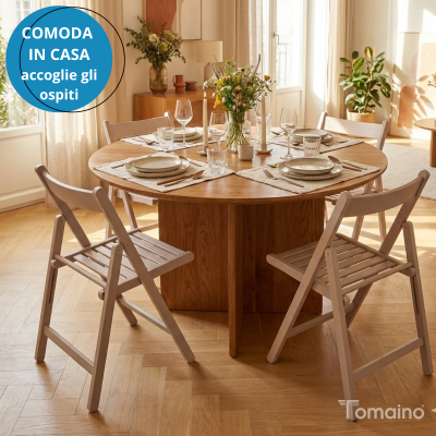 Sedia pieghevole in legno salvaspazio Nemi