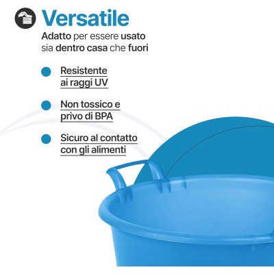 Bacinella bucato in plastica Rotonda