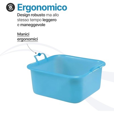 Bacinella bucato in plastica rigida Quadrata