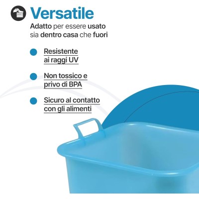 Bacinella bucato in plastica rigida Quadrata