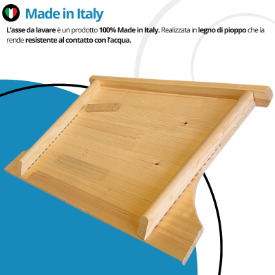 Asse da lavare in legno, lavatoio a mano per panni