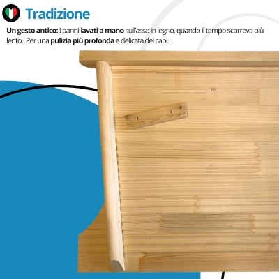 Asse da lavare in legno, lavatoio a mano per panni