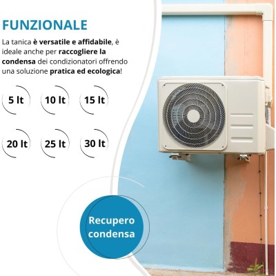 Tanica in plastica per liquidi adatta al contatto con alimenti