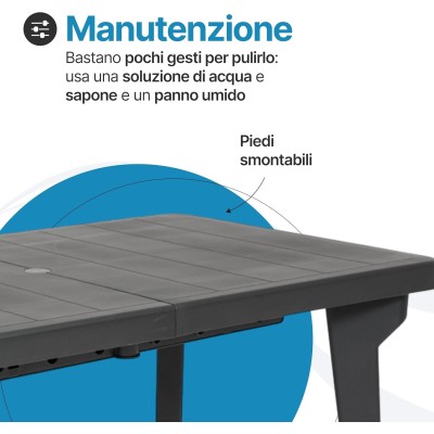 Tavolo da giardino allungabile in plastica Bergen