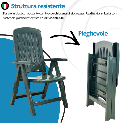 Sdraio da giardino in plastica Carmen