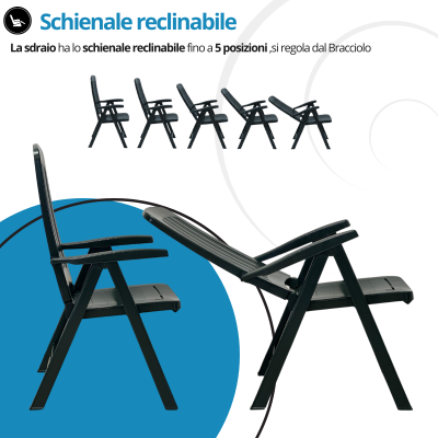 Sdraio da giardino in plastica Carmen