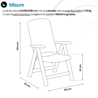 Sdraio da giardino in plastica Carmen