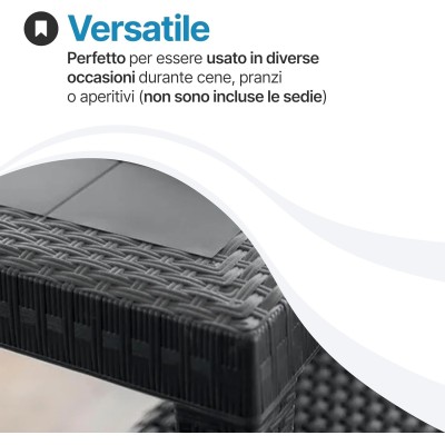 Tavolo da giardino in plastica Rattan 4 posti Dallas