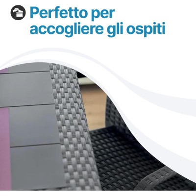 Tavolo da giardino in plastica Rattan 4 posti Dallas