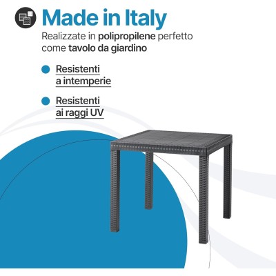 Tavolo da giardino in plastica Rattan 4 posti Dallas
