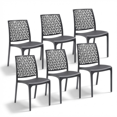 Sedia in plastica ninfa set di sedie per casa, cucina e giardino, polipropilene resistente per uso interno ed esterno