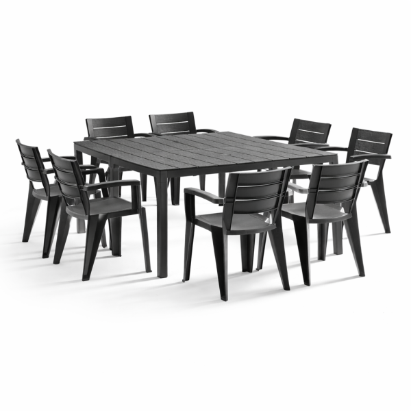 Set Savana 8 Sedie con Tavolo da Giardino Allungabile