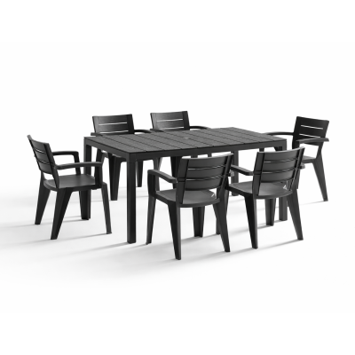 Set tavolo e sedie da giardino in plastica resistenti per esterno. set da pranzo tomaino