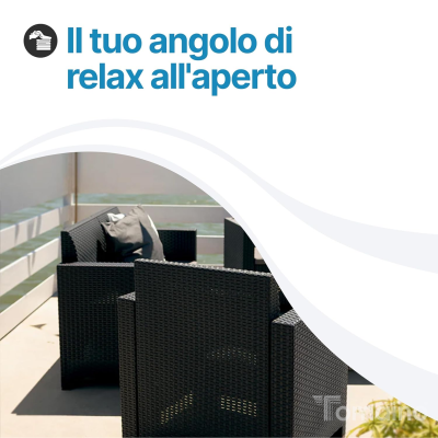 Salotto da Giardino in Plastica Nebraska Antracite