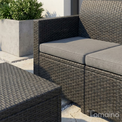 Salotto da Giardino in Plastica Nebraska Antracite