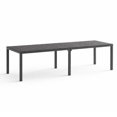 Tavolo da giardino king double allungabile in plastica effetto legno