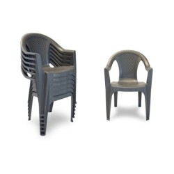 Sedia da Giardino in plastica impilabile, set 6 pezzi