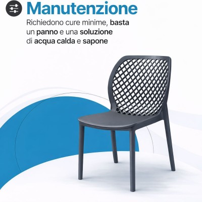Sedia in plastica da giardino Aria Bica