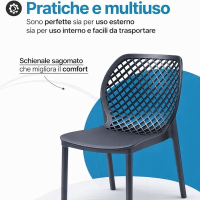 Sedia in plastica da giardino Aria Bica