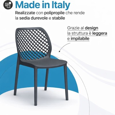Sedia in plastica da giardino Aria Bica