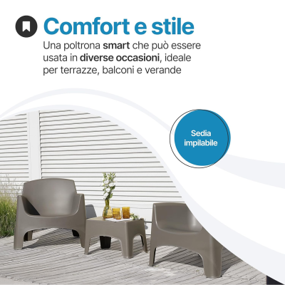 Poltrona da giardino in plastica Ibiza