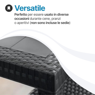 Tavolo e sedie da giardino in Rattan - Set Malibu 2