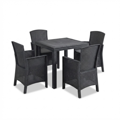 Tavolo e sedie da giardino in Rattan - Set Malibu 4