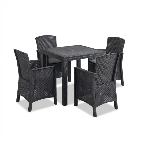 Tavolo e sedie da giardino in Rattan - Set Malibu 4