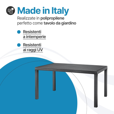 Tavolo e sedie da giardino in Rattan - Set Malibu 6