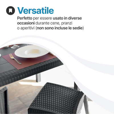 Tavolo e sedie da giardino in Rattan - Set Malibu 6