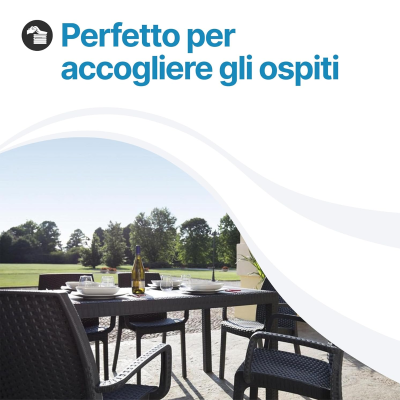 Tavolo e sedie da giardino in Rattan - Set Malibu 6