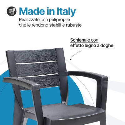 Sedia Emma in plastica per esterno