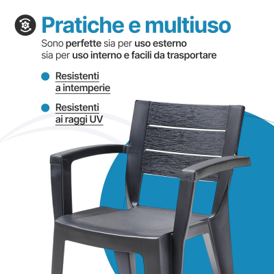 Sedia Emma in plastica per esterno