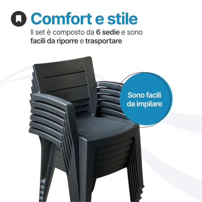 Sedia Emma in plastica per esterno