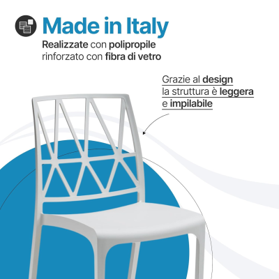 Sedia Bridge per Interno ed Esterno in Plastica