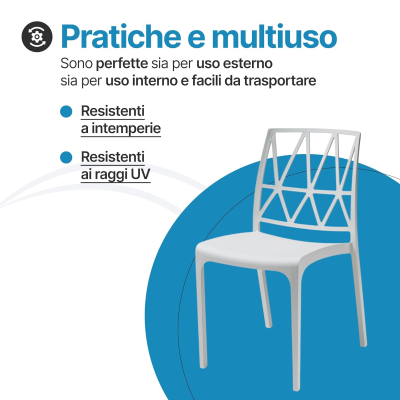 Sedia Bridge per Interno ed Esterno in Plastica