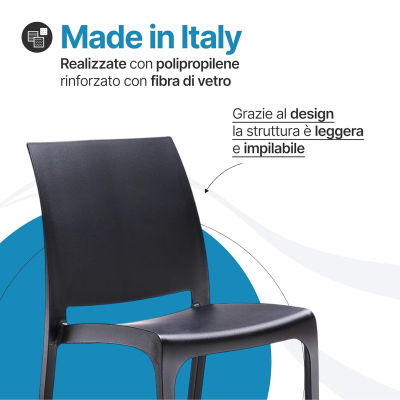 Sedia Volga per interno ed esterno in plastica