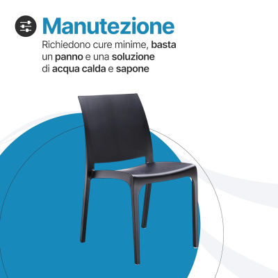 Sedia Volga per interno ed esterno in plastica