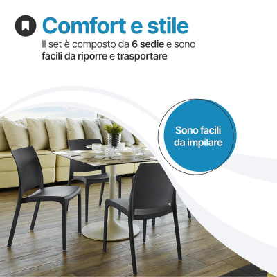 Sedia Volga per interno ed esterno in plastica