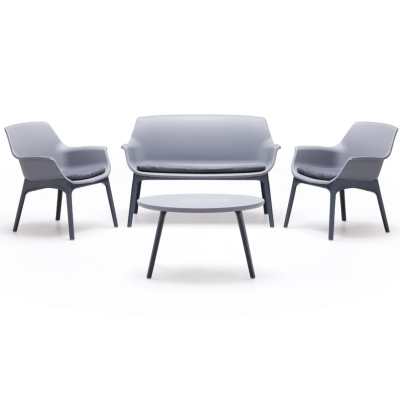 Salotto da giardino in plastica resistente ai raggi UV luxor bica design moderno